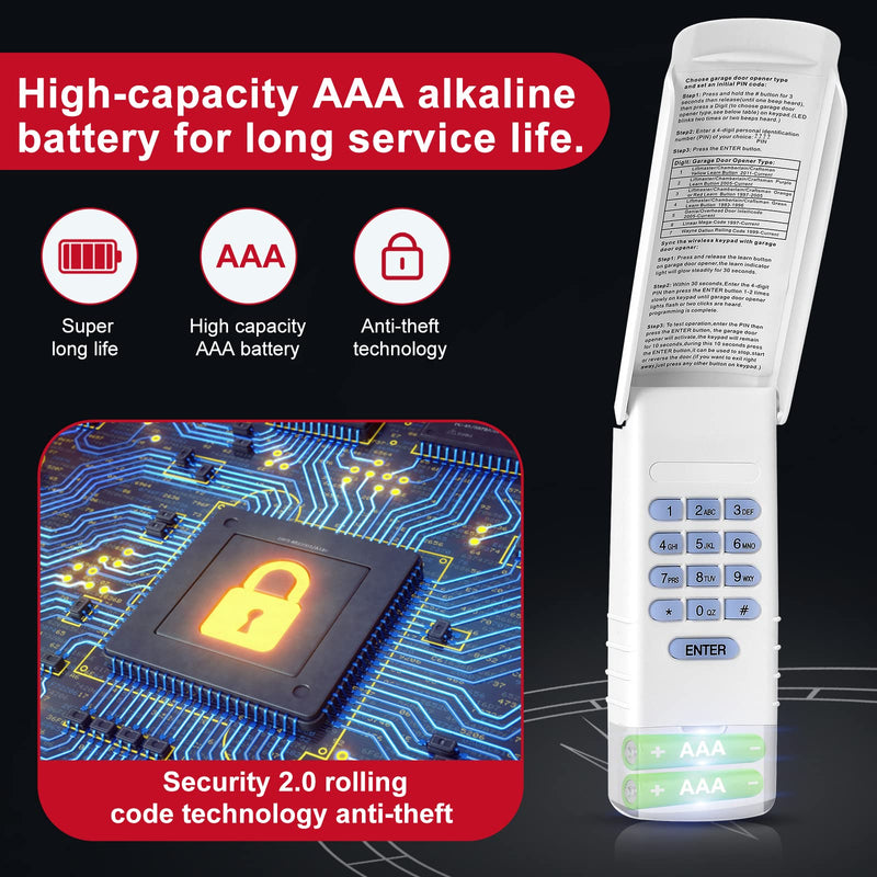LPWKP/MDTK Megacode 318MHZ Keyless Entry Wireless Keypad for Linear
