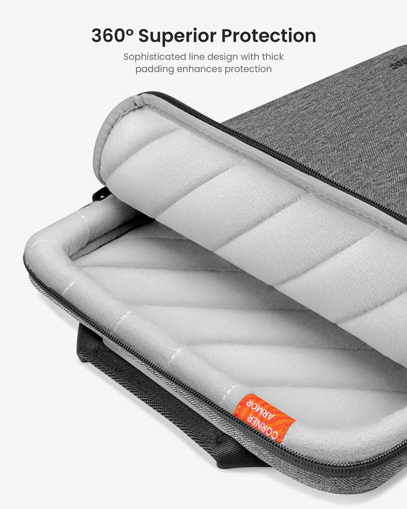 [Australia - AusPower] - tomtoc Protective Laptop Sleeve for 13-inch MacBook Air M2/A2681, M1/A2337, 2022-2018, MacBook Pro 13 M2/A2686, M1/A2338, 2022-2016, 12.9 iPad Pro 5th/4th/3rd Gen, Water-resistant MacBook Case Gray 13 Inch for New MacBook Air & Pro 