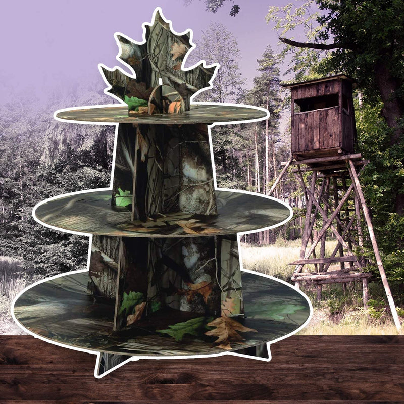 [Australia - AusPower] - Havercamp Next Camo Party Cupcake Stand | 1 Count | Great for Hunter Themed Party, Camouflage Motif, Birthday Event, Graduation Party, Father's Day Celebration 