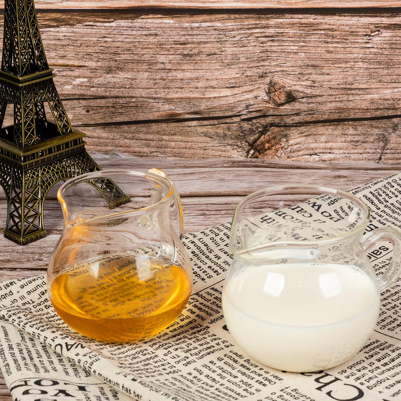 [Australia - AusPower] - ELITEA Clear Glass Milk Tea Serving Pitcher Cream Pitcher Creamer Mug 200ml / 7 fl.oz for Tea Coffee 