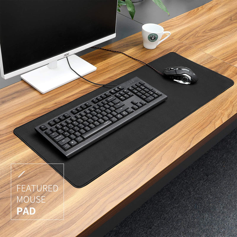 [Australia - AusPower] - ALOANES Large Gaming Mouse Pad with Non-Slip Rubber Base,Stitched Edge,Desk mat for Laptop,Computer & PC, Wristing Pad for Gamer,Office & Home,Classic Black XL 11.81''x31.50''x0.12'' 