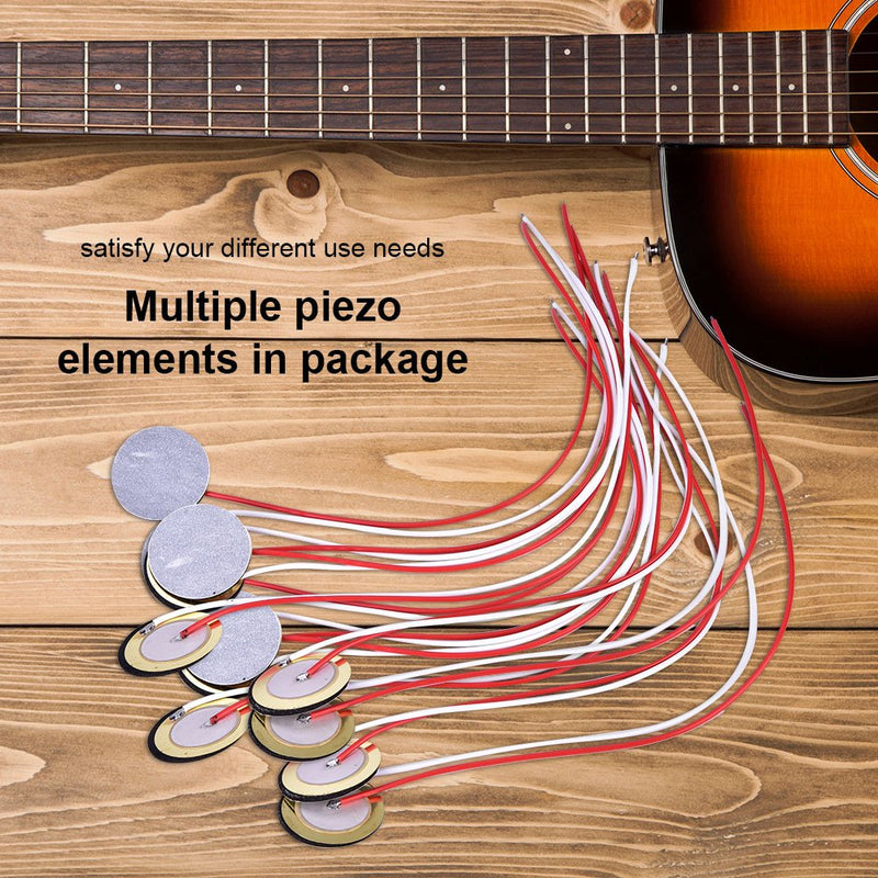 [Australia - AusPower] - Alomejor Piezo Disc High Sensitivity Guitar Piezo Element Sensor with Wire Pickup Transducer Microphone Trigger Buzzer 12pcs 