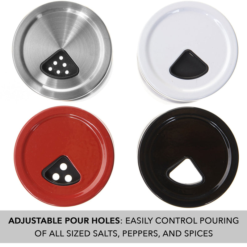 [Australia - AusPower] - CHEFVANTAGE Salt and Pepper Shakers Set with Adjustable Pour Holes - Stainless Steel 