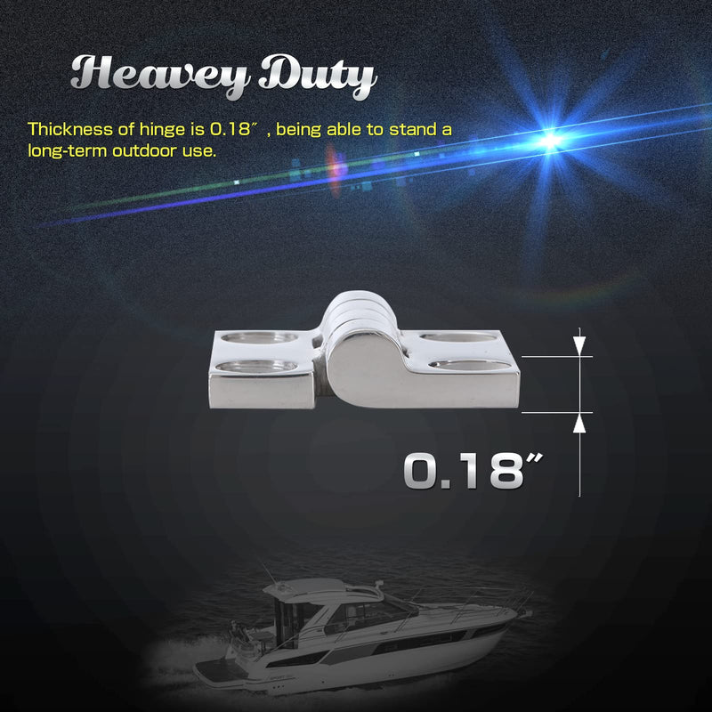 [Australia - AusPower] - AMYSPORTS Heavy Duty Boat Hinge Strap Mirror Polished Marine Hinges Mount Hardware Hatch Stainless Hinge Door Corrosion Resistance SUS316 2pcs 1.51 inch x 1.51 inch 2pcs 