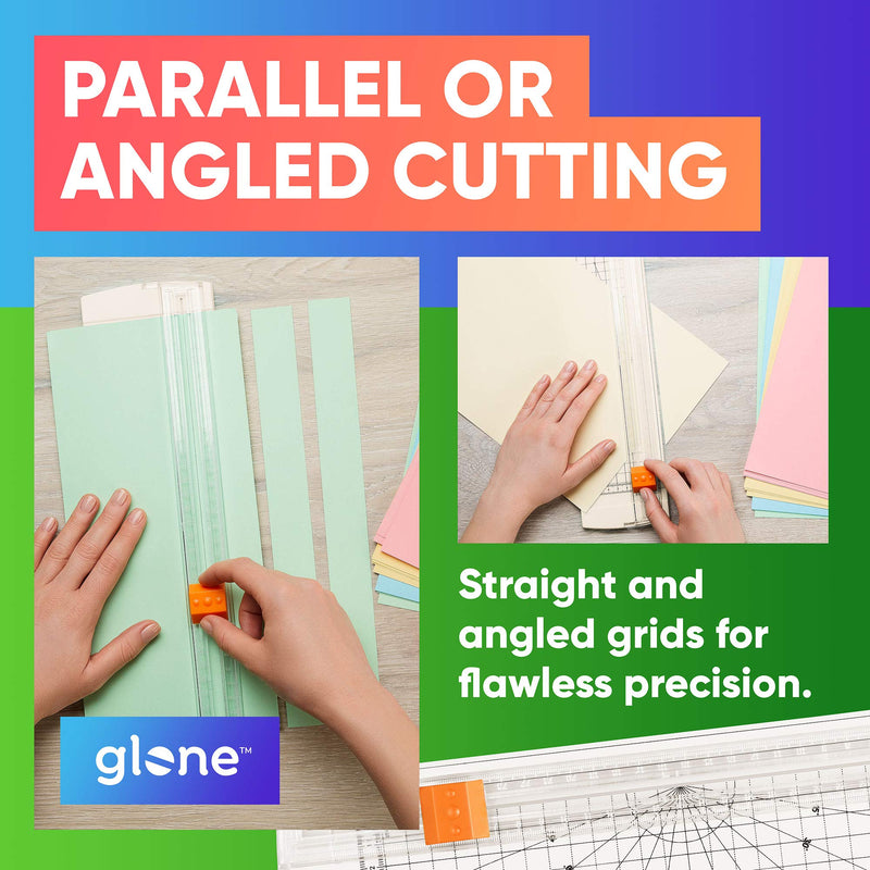 [Australia - AusPower] - Glone 12 inch Paper Trimmer, A4 Size Paper Cutter with Automatic Security Safeguard for Coupon, Craft Paper and Photos (Off White) 