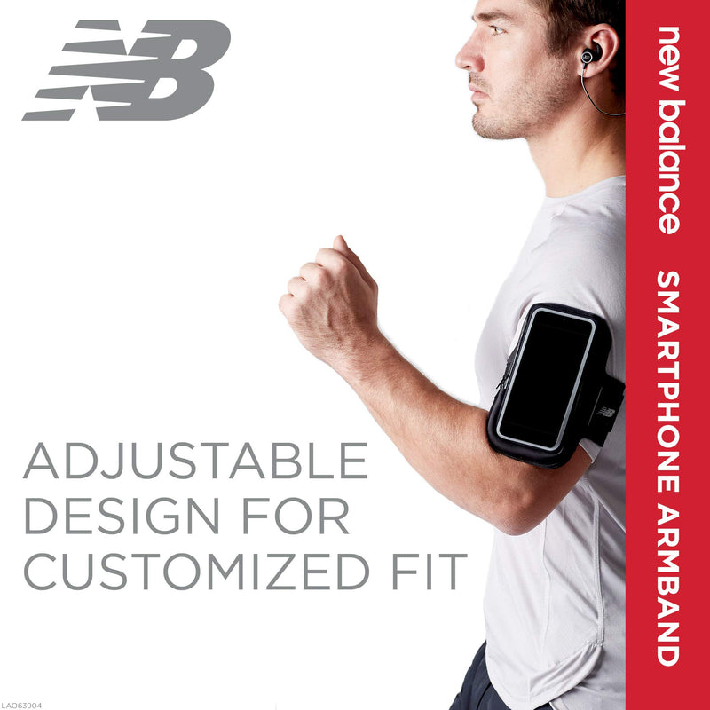 [Australia - AusPower] - New Balance Running Phone Holder Armband Sleeve - Cell Phone Jogging Case Arm Strap | Water Resistant Athletic Workout Gym Exercise Fitness Accessories for Apple iPhone, Android for Samsung Galaxy 
