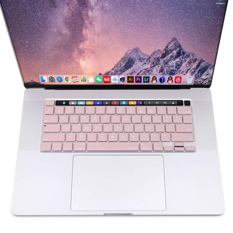 [Australia - AusPower] - MOSISO Compatible with MacBook Pro 16 inch Case 2020 2019 Release A2141 with Touch Bar Touch ID, Ultra Slim Protective Plastic Hard Shell Case & Keyboard Cover Skin, Rose Quartz 