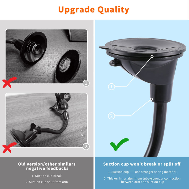 [Australia - AusPower] - IPOW Upgraded X-Shaped Double Clamp Universal Long Shockproof Arm Phone Car Mount Windshield/Dash With Strong Suction Cup,Cell Phone Holder Compatible With iPhone 8 8 Plus X 7 7 Plus 6Galaxy S9 S8 