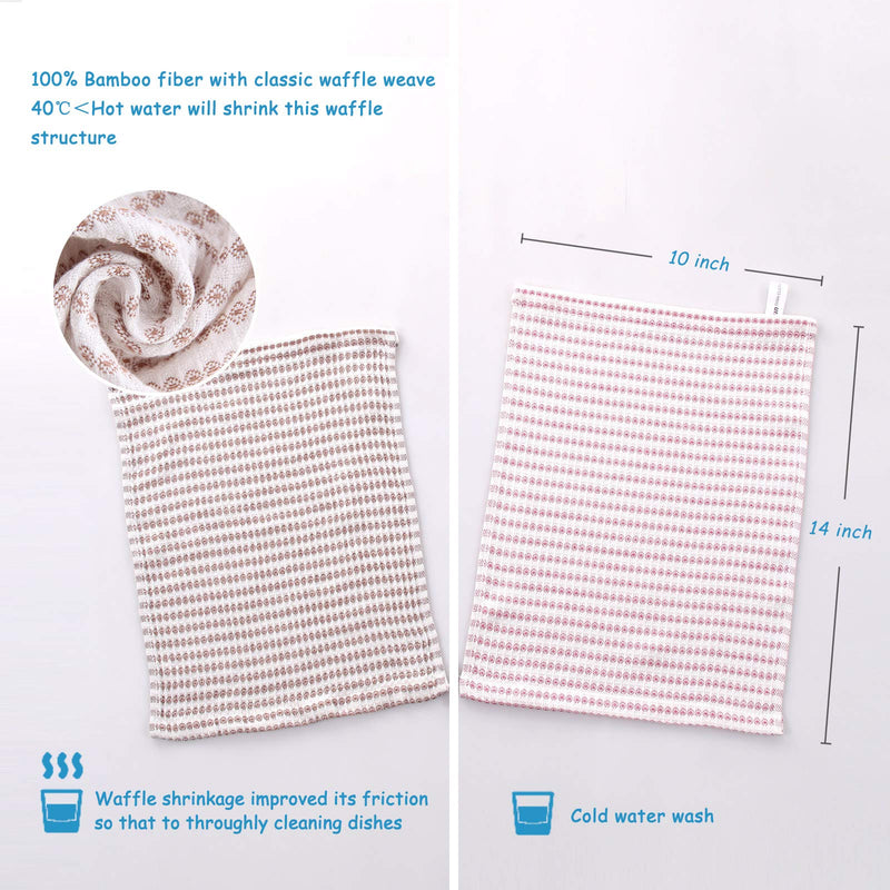 [Australia - AusPower] - Jeffsun Reusable Cleaning Cloths Pack, Oil-Resistant Bamboo Dish Cloths, Multi Purpose Household Rags for Kitchen, 