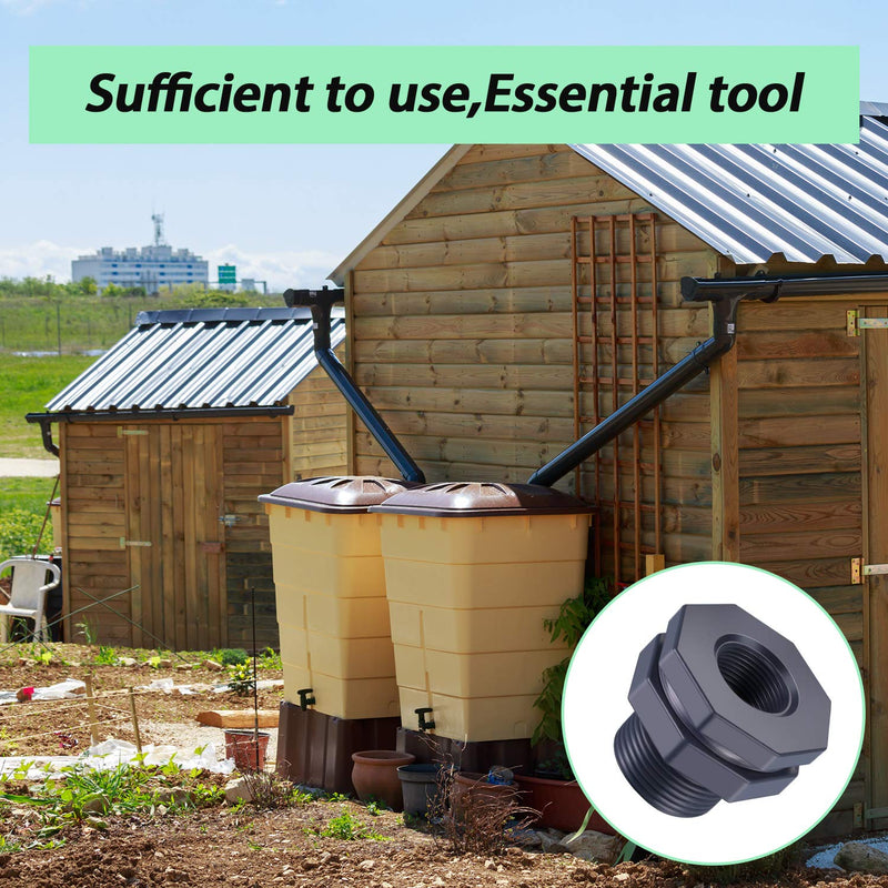 [Australia - AusPower] - 2 Pieces PVC Bulkhead Fitting for Rain Barrels, Aquariums, Water Tanks (3/4 Inch) 3/4 Inch 