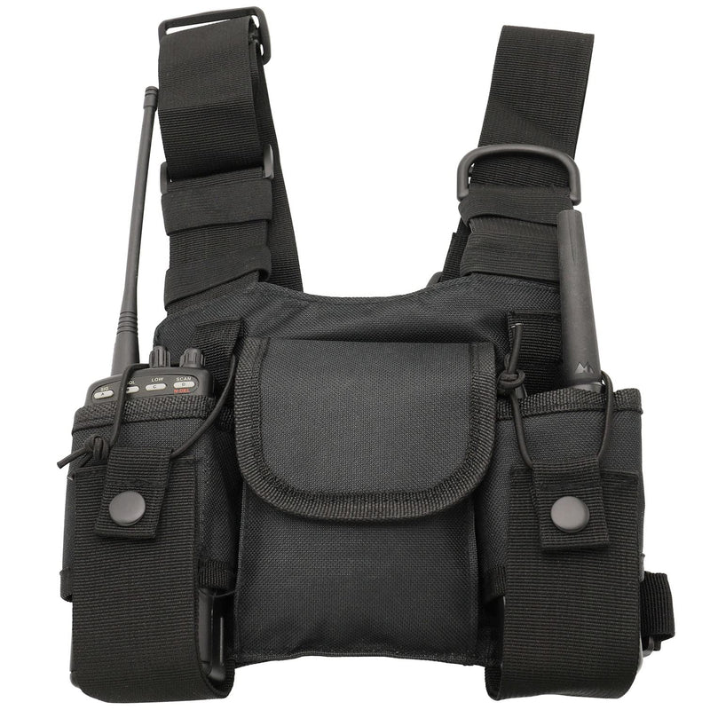 [Australia - AusPower] - Zkarabc Radio Shoulder Holster Chest Harness Holder Vest Rig for Two Way Radio Chest Front Pack Pouch Universal Walkie Talkies Case 