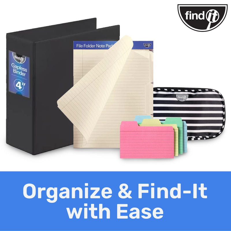 [Australia - AusPower] - Find It File Folder Notepad - Pack of 12 - 9.5 x 12.5 Inch Notebook Organizer Folders for Filing, Document, and Clipboard Organization - Manila 12 Folders 
