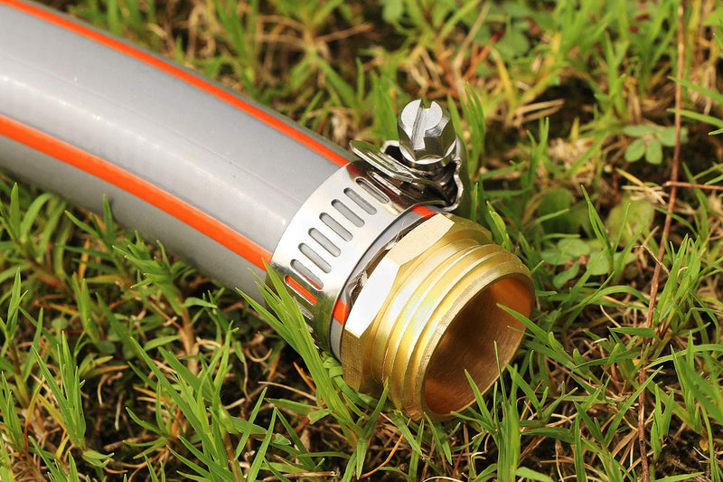 [Australia - AusPower] - U.S. Solid Brass Garden Hose Connector with Stainless Steel Clamps, Male and Female Garden Hose Fittings, 3 Sets (3/4 inch) 3/4 inch 