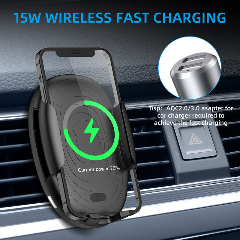 [Australia - AusPower] - Wireless Charger Car 15W,EISTAKAO Wireless Car Quick Charger Mount 360 Degree auto-Lock for iPhone 13 iPhone 12, iPhone 11,iPhone X, Samsung Galaxy Note20 S20 Note10 and More 