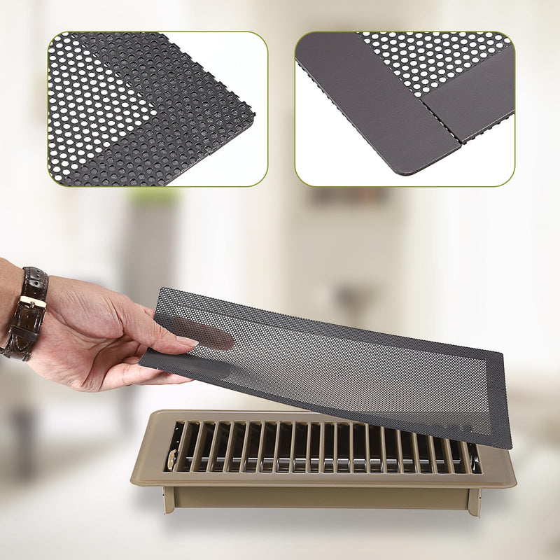[Australia - AusPower] - Sumnacon Floor Vent Covers 4 x 10 Inch Magnetic Register Vent Covers for Floor Wall Ceiling 8 Pack PVC Air Vent Screen Covers Floor Register Covers Vent Mesh for Catching Dust Debris Hair, Black 