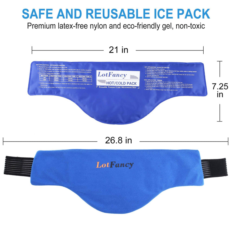 [Australia - AusPower] - LotFancy Neck Ice Pack Wrap, Hot Cold Therapy for Shoulders, Cervical, Medical Cooling Gel Pack, Relieve Pain Arthritis Tendonitis Sports Injuries Migraines Headache 21x7.25 Inch (Pack of 1) 
