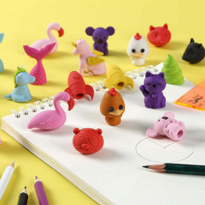 [Australia - AusPower] - Mr. Pen- Animal Topper Erasers, 22 Pack, 8 Pack Take Apart Animal Erasers, Pencil Toppers, Pencil Erasers Toppers for Kids, Eraser Tops, Cap Erasers for Pencils, Fun Erasers Kids, Pencil Top Erasers 
