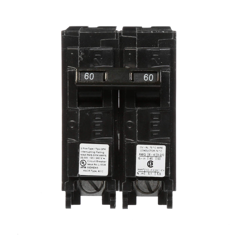 [Australia - AusPower] - Q260H 60-Amp Double Pole 22kA Type QPH Circuit Breaker 