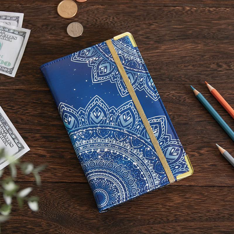 [Australia - AusPower] - Server Book, Bienbee Waitress Book Black Server Books for Waitress Waiter Book with Money Zipper Pocket Serving Book Server Notepad Waitress Waiter Accessories (B-Blue Mandala) B-Blue Mandala 