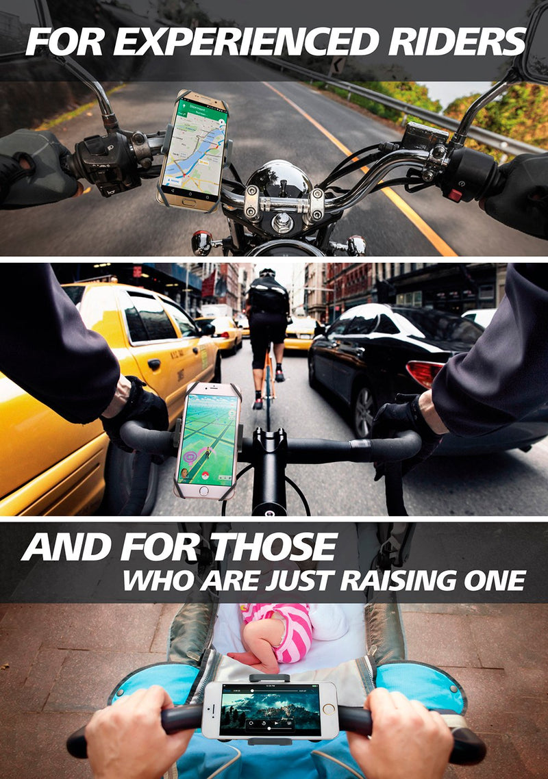 [Australia - AusPower] - Bike & Motorcycle Phone Mount - for iPhone 12 (11, Xr, SE, Max/Plus), Galaxy S21 or Any Cell Phone - Universal ATV, Mountain & Road Bicycle Handlebar Holder. +100 to Safeness & Comfort 