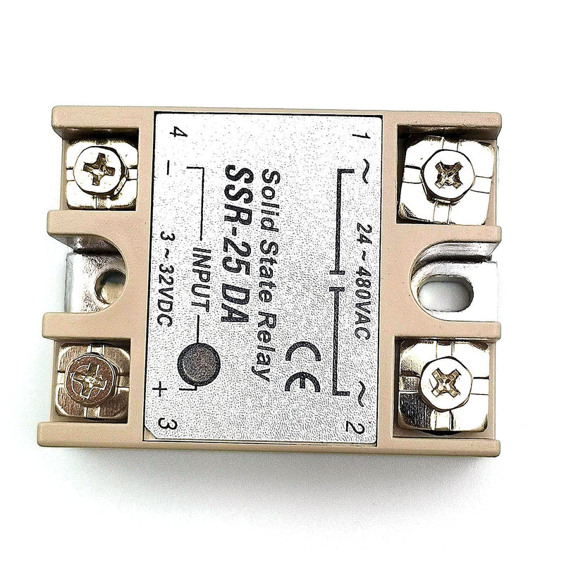 [Australia - AusPower] - FainWan 2pcs SSR-25DA Solid State Relay Single Phase Semi-Conductor Relay Input 3-32V DC Output 24-380V AC (SSR-25 DA) for Temp Controller Tool 