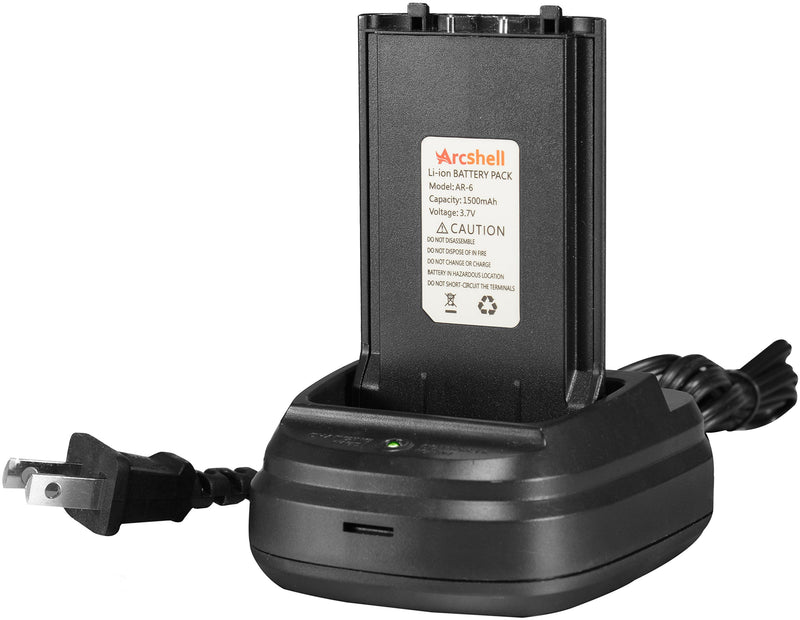 [Australia - AusPower] - Arcshell Rechargeable Long Range Two-Way Radios with Earpiece 2 Pack Walkie Talkies Li-ion Battery and Charger Included 