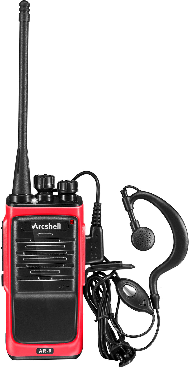 [Australia - AusPower] - Arcshell Rechargeable Long Range Two-Way Radios with Earpiece 2 Pack Walkie Talkies Li-ion Battery and Charger Included 