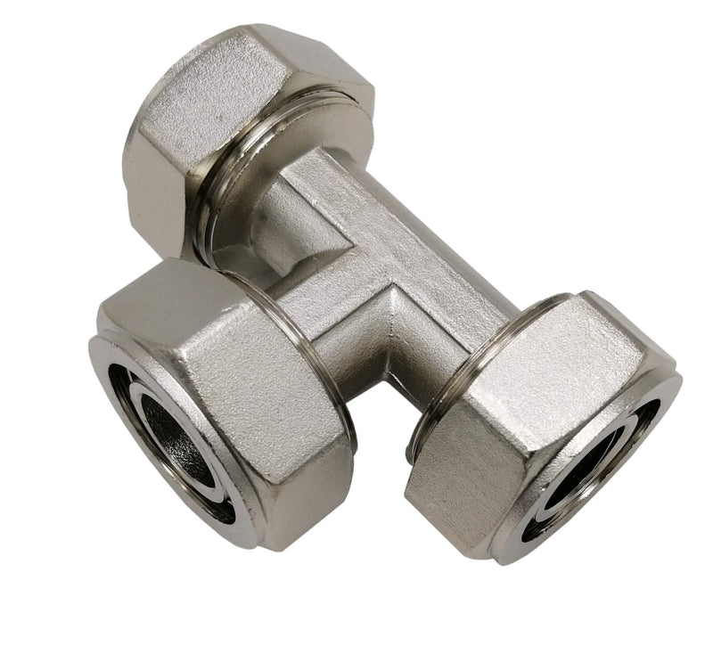 [Australia - AusPower] - 3/4 inch Equal Tee Fitting,Tube Fitting for 3/4 Inch Tubing System, 2 Pack 