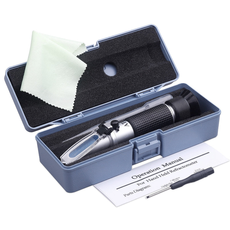 [Australia - AusPower] - Antifreeze Refractometer - 3-in-1 coolant Tester for Checking Freezing Point, Concentration of Ethylene Glycol or Propylene Glycol Based Automobile Antifreeze Coolant and Battery Acid Condition 