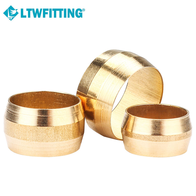 [Australia - AusPower] - LTWFITTING Assortment Kit 3/8 7/16 1/2 Inch OD Compression Sleeves Ferrules, Brass Compression Fittings(Pack of 150) 