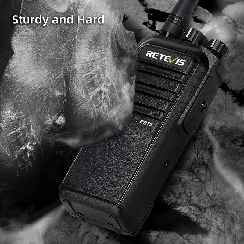 [Australia - AusPower] - Retevis RB75 GMRS Radio 4500mAh, Long Range Walkie Talkies for Adults IP67 Waterproof,Squelch Clear Sound, Hands Free 2 Way Radios VOX Outdoor(1 Pack) 