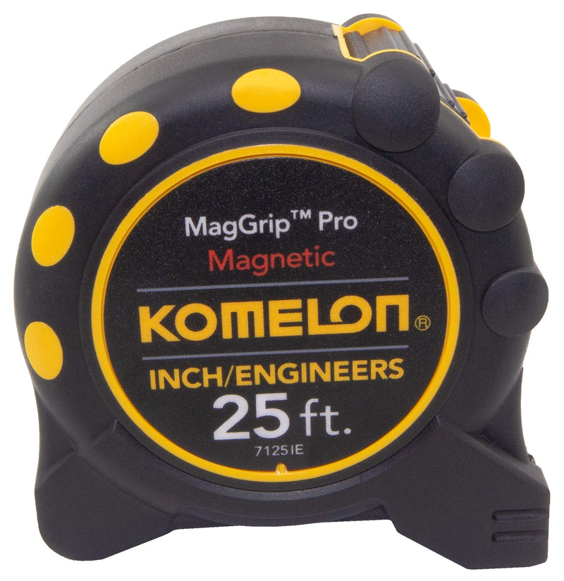 [Australia - AusPower] - Komelon 7125IE; 25' x 1" Magnetic MagGrip Pro Tape Measure with Inch/Engineer Scale, Yellow/Black 