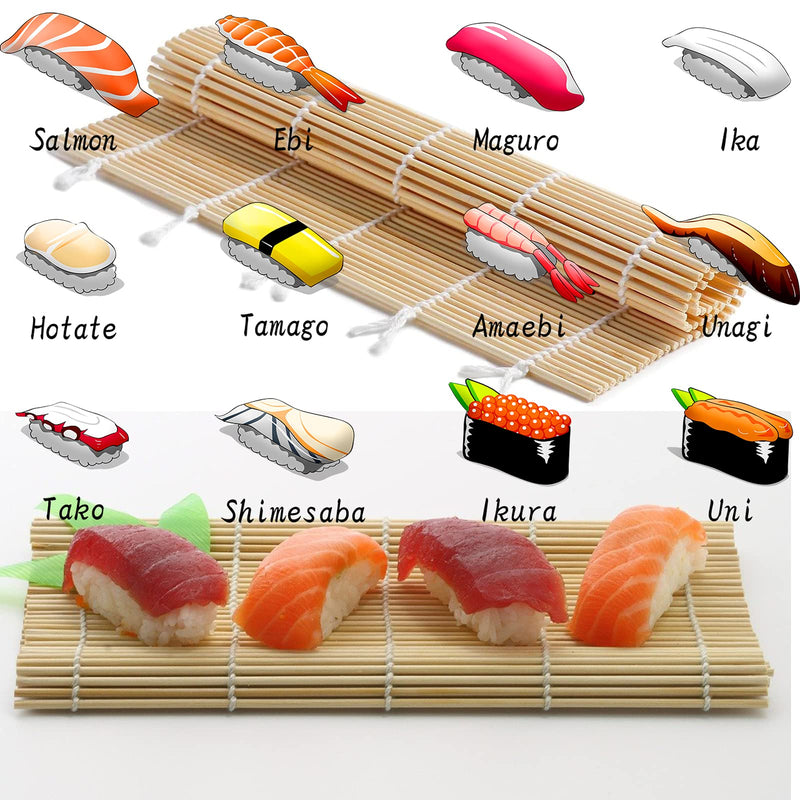 [Australia - AusPower] - Wtpncil Bamboo Sushi Rolling Mat, Natural Bamboo Sushi making kit, 2 PCS Sushi Rolling Mats 8.26 