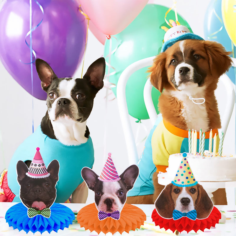 [Australia - AusPower] - Dog Party Table Decorations 9pcs Dog Face Table Honeycomb Centerpieces for Dog Theme Baby Shower Birthday Party Supplies 