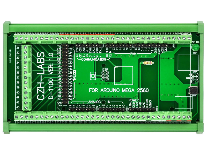 [Australia - AusPower] - Electronics-Salon DIN Rail Mount Screw Terminal Block Adapter Module, for Arduino MEGA-2560 R3. 