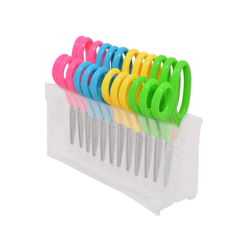 [Australia - AusPower] - Westcott 5’’ Blunt Safety Scissors For Kids With Anti-Microbial Protection, Assorted, Pack of 12 (14871) 