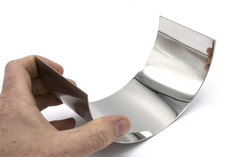 [Australia - AusPower] - Plane Half Cylinder Concave Stainless Steel Mirror for use with Ray Box - 6.25" x 2.875" - 1mm Thick Approx. - Eisco Labs 