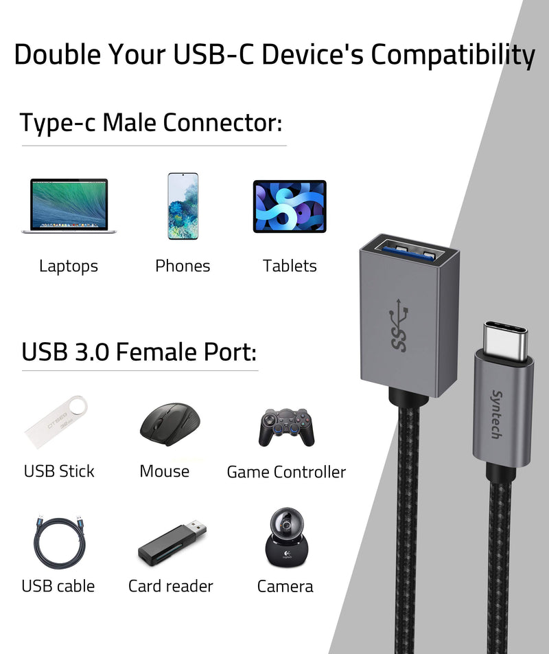 [Australia - AusPower] - USB C to USB Adapter, 2 Pack USB C to USB3 Adapter,USB Type C to USB,Thunderbolt 3 to USB Female Adapter OTG Cable Compatible with iPad Air 2020, MacBook Pro, Air and More Space Gray 