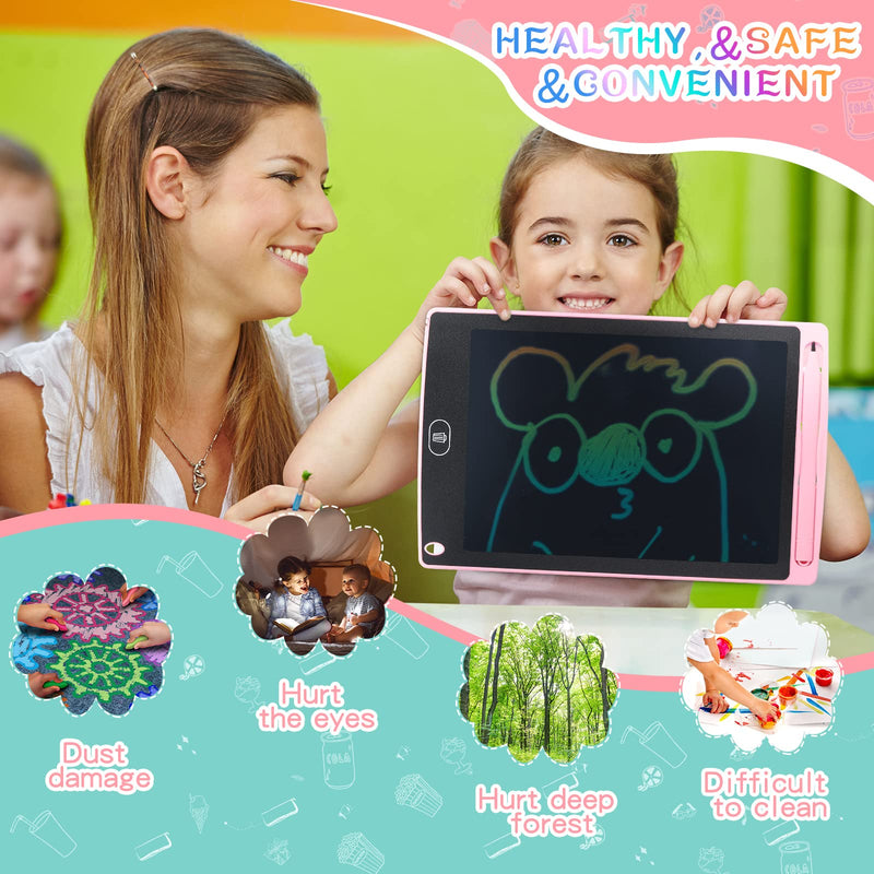 [Australia - AusPower] - 4 Piece LCD Writing Tablet Doodle Board Electronic Toy 8.5 Inch Colorful LCD Writing Board Electronic Tablet Writing LCD Erasable Drawing Pad Reusable Writing Pad (Blue, Red, Green, Pink) Blue, Red, Green, Pink 