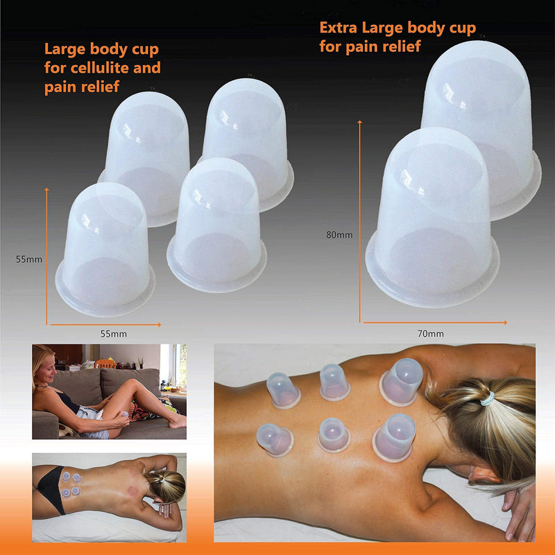 [Australia - AusPower] - Cupping Therapy Set Massage Cups - by DoSensePro - Acupuncture Home Cupping Therapy Set for Arthritis, Pain Relief, Anti Aging, Anti Cellulite - Best Relaxation Gift - 6 Silicone Vacuum Cups 