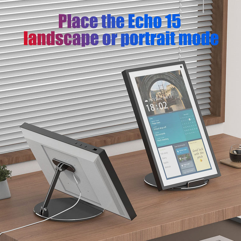 [Australia - AusPower] - ITSHOM Swivel and Tilt Stand, for Show 15 Smart Display, Made of Heavy-Duty Aluminum, Device Sit On It Without Mounting (Black) black 