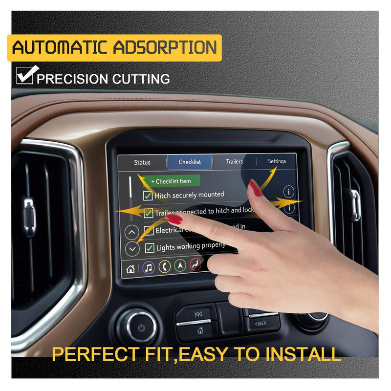 [Australia - AusPower] - RUIYA Fit for 2014-2019 2020 Silverado 1500 2500HD 3500HD Car Navigation Tempered Glass 9H Anti-Scratch and Shock Resistant Touch Screen Protector Car Accessory (8IN) 8IN 