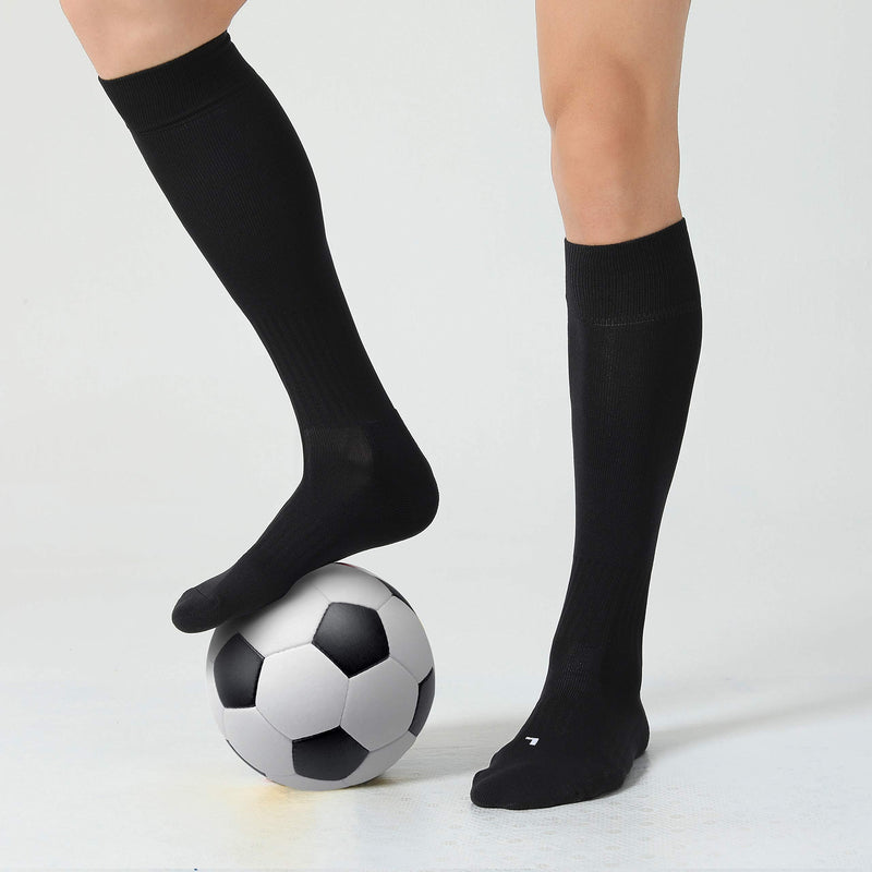 [Australia - AusPower] - CS CELERSPORT 2 Pack / 3 Pack Soccer Softball Baseball Socks for Youth Kids Adult Over-The-Calf Multi-Sport Socks Cushioned Black (2 Pack) X-Small 