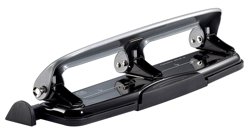 [Australia - AusPower] - PaperPro inPRESS 12 Reduced Effort Three-Hole Punch, Silver/Black (2101) 12 Sheet Black 