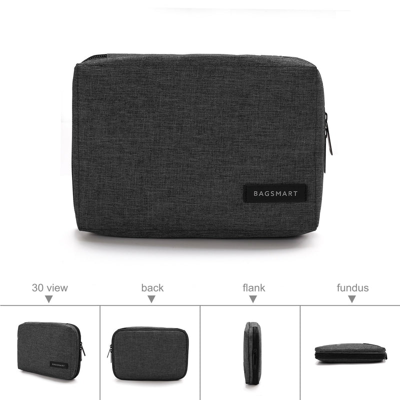 [Australia - AusPower] - BAGSMART Electronic Organizer Small Travel Cable Organizer Bag for Hard Drives, Cables, Phone, USB, SD Card, Black 