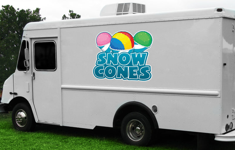 [Australia - AusPower] - Snow Cones 16" Concession Decal Sign cart Trailer Stand Sticker Equipment 16" 