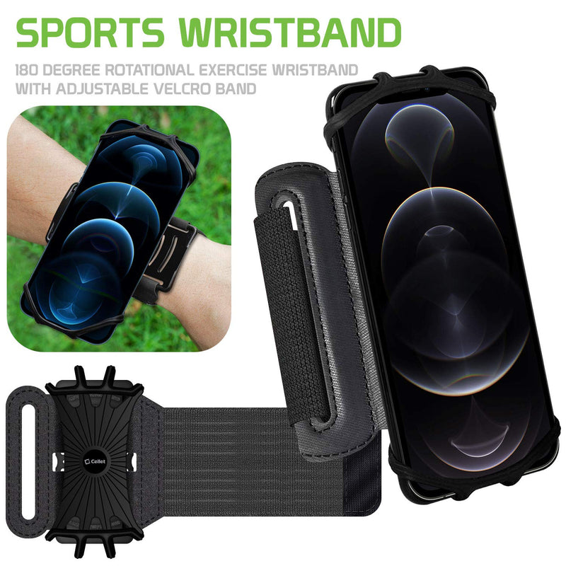 [Australia - AusPower] - Cellet Sports Fitness Armband Adjustable Running Sleeve Cell Phone Holder Water Resistant Elastic Case Compatible with Apple iPhone 12 Pro 12 Mini 12 Pro Max 11 Pro Max 11 XR XS X 10 SE 8 Plus 8 7 