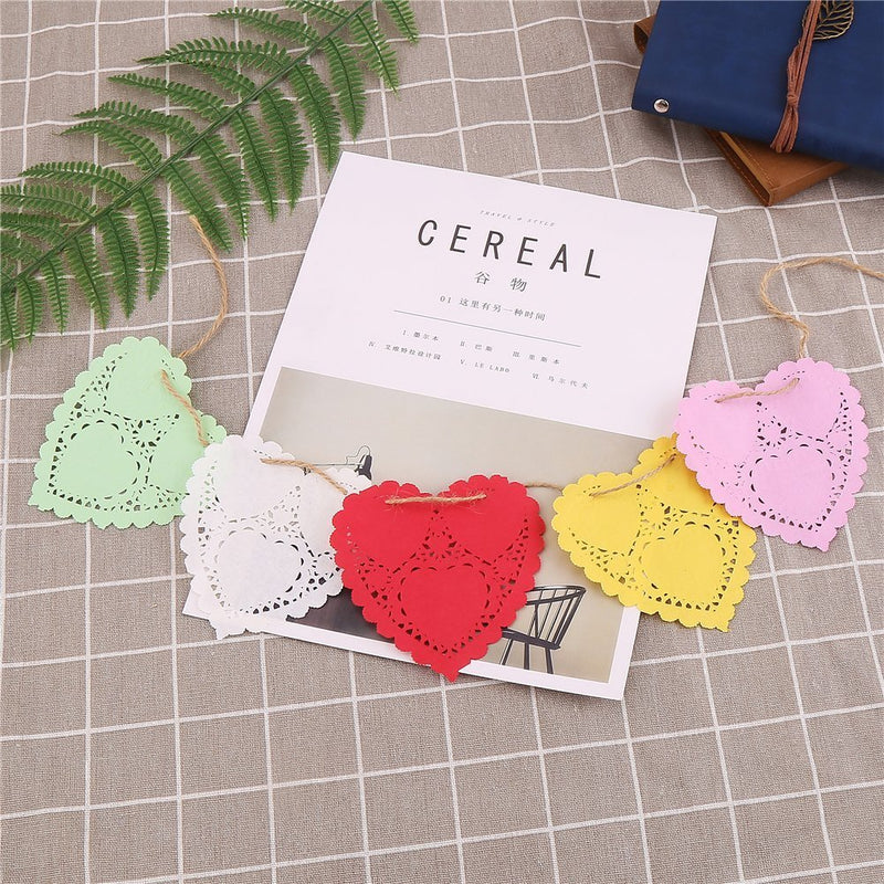 [Australia - AusPower] - CCINEE 4 Inch Valentine Heart Doilies Lace Paper for Wedding Decoration Valentine's Day Party Decor Pack of 200 