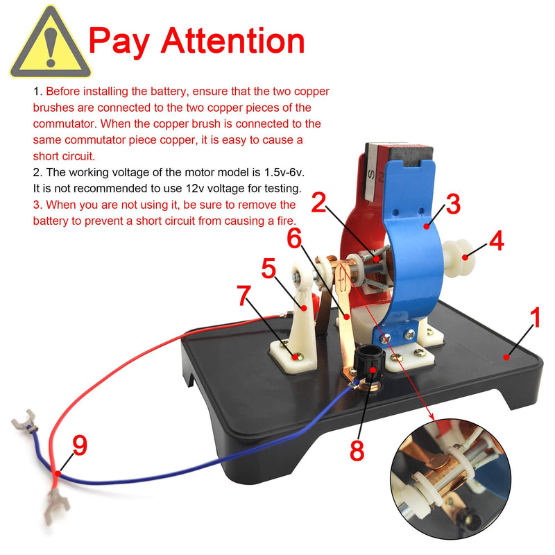 [Australia - AusPower] - EUDAX STEM DIY Simple Electric Motor DC Motors Model Assemble Kit for School Labs Physics Science Educational 