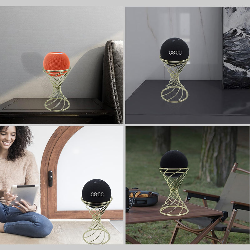 [Australia - AusPower] - Dutiplus Smart Speaker Table Stand Decorative Holder for Echo Dot 3rd/4th/5th Gen, Echo 4th/5th Gen, Echo Glow, Apple Homepod Mini and Google Home Mini/Nest Mini (Bronze) Bronze 